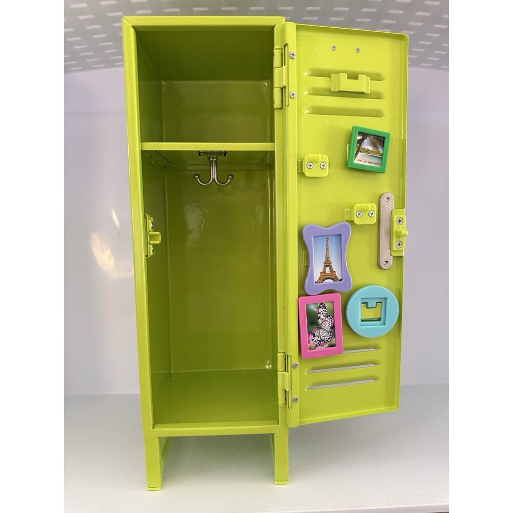 American Girl Doll 2013 Lime Green Metal School Locker With Accessories